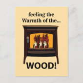 Houtkachel Brandhout Warm Briefkaart (Voorkant)