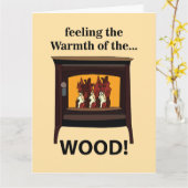 Houtkachel Brandhout Warm Kaart (Gele Bloem)