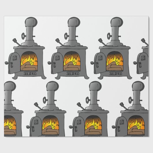 houtkachel cadeaupapier (Vlak)