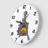 houtkachel grote klok (Hoek)