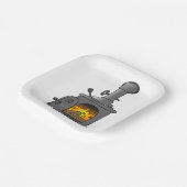 houtkachel papieren bordje (Gebogen)