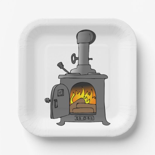 houtkachel papieren bordje (Voorkant)