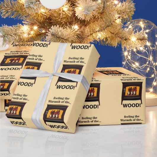 Houtkacheloven Hout Warmte Cadeaupapier (Feestdagen)