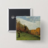 Houtkachels aan de rand van het bos vierkante button 5,1 cm (Voorkant /achterkant)