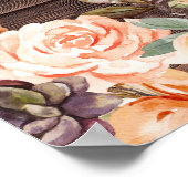 Houtkant, licht, zwart & perforeel welkom poster (Hoek)