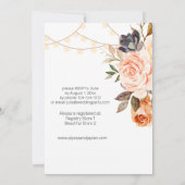 Houtkant, String Lights, Blush & Peach Floral Kaart (Achterkant)