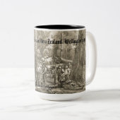 " houtkap Nieuw-Zeeland" Tweekleurige Koffiemok (Voorkant rechts)