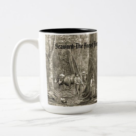 " houtkap Nieuw-Zeeland" Tweekleurige Koffiemok (Links)