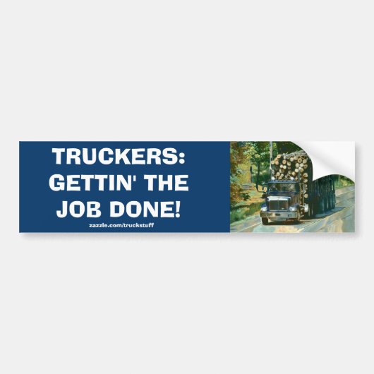 HOUTKAP VRACHTWAGEN GROTE RIG TRUCKERS BUMPERSTICK BUMPERSTICKER (Voorkant)