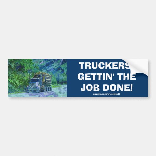 HOUTKAP VRACHTWAGEN GROTE RIG TRUCKERS BUMPERSTICK BUMPERSTICKER (Voorkant)