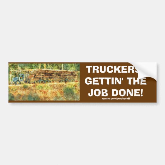 HOUTKAP VRACHTWAGEN GROTE RIG TRUCKERS BUMPERSTICK BUMPERSTICKER (Voorkant)