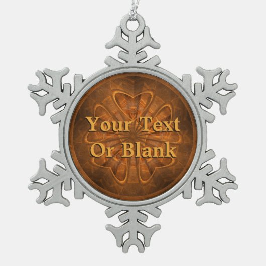Houtkarving Tin Sneeuwvlok Ornament (Voorkant)