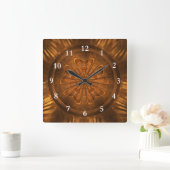 Houtkarving Vierkante Klok (Huis)