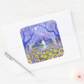 Houtkatoen 2013 vierkante sticker (Envelop)