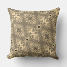 Houtkleuren of beige pixelvormen kussen