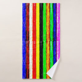 Houtkleurige strepen badhanddoek