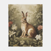 Houtkonijn in een bloemenbos Fleece Deken (Voorkant)