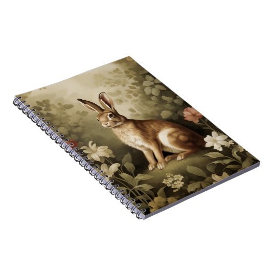 Houtkonijn in een bloemenbos Notitieboek (Rechterzijde)