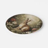 Houtkonijn in een bloemenbos Papieren Bordje (Gekanteld)