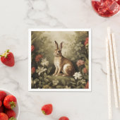  Houtkonijn in een bloemenbos Servet (Insitu)