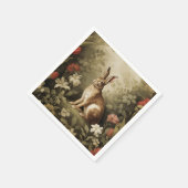  Houtkonijn in een bloemenbos Servet (Hoek)