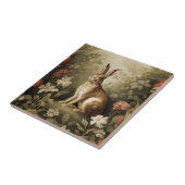 Houtkonijn in een bloemenbos Tegeltje (Zijkant)