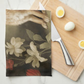 Houtkonijn in een bloemenbos Theedoek (Quarter Fold)