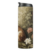 Houtkonijn in een bloemenbos Thermosbeker (Geroteerd rechts)