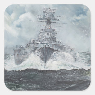 Houtkoppen voor bismarck, 23 mei 1941. 2014 vierkante sticker