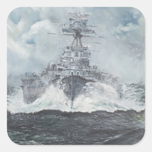 Houtkoppen voor bismarck, 23 mei 1941. 2014 vierkante sticker (Voorkant)