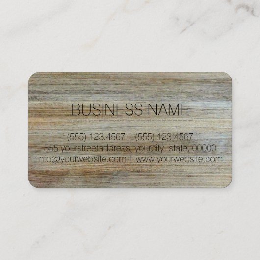 Houtkorrel achtergrond Monogram #2 Visitekaartje (Achterkant)