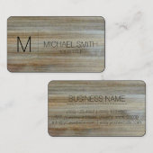 Houtkorrel achtergrond Monogram #2 Visitekaartje (Voorkant / Achterkant)