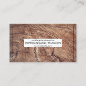 Houtkorrel afgesneden achtergrond visitekaartje (Achterkant)