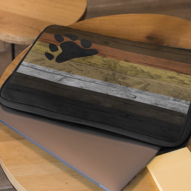 Houtkorrel Beer Broederschap Pride Flag Stripes Pa Laptop Sleeve (Creator heeft geüpload)