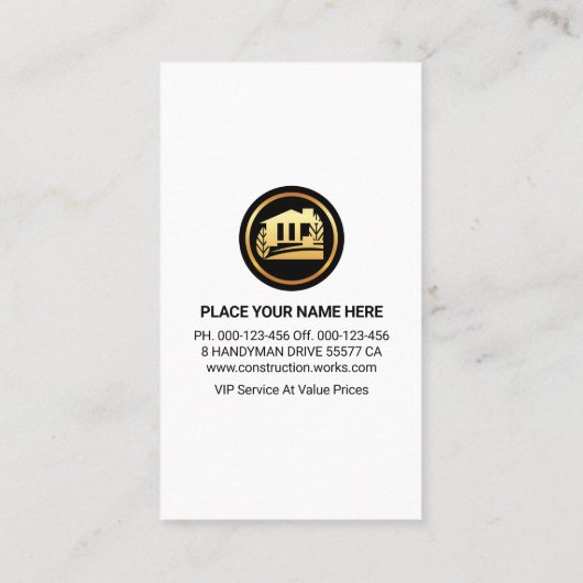 Houtkorrel Bruin Lijst Carpenter Visitekaartje (Achterkant)