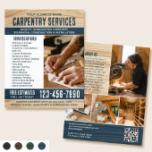 Houtkorrel Carpenter Construction Handyman Blauw Flyer