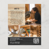 Houtkorrel Carpenter Construction Handyman Zwart Flyer (Achterkant)