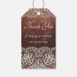 Houtkorrel en Label met tulband Cadeaulabel