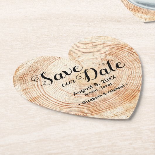 Houtkorrel Herfst Bruiloft Rustiek Save our date Kartonnen Onderzetters (Gekanteld)