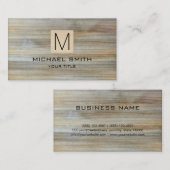 Houtkorrel Professioneel Elegant Monogram #10 Visitekaartje (Voorkant / Achterkant)