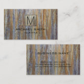 Houtkorrel Professioneel Elegant Monogram #18 Visitekaartje (Voorkant / Achterkant)