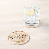 Houtkorrel Rustic Dank je huwelijk Ronde Kartonnen Onderzetter (Insitu)