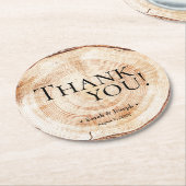 Houtkorrel Rustic Dank je huwelijk Ronde Kartonnen Onderzetter (Gebogen)