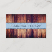 Houtkorrel Rustic Grey Blue Monogram Visitekaartje (Voorkant)