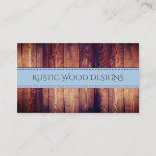 Houtkorrel Rustic Grey Blue Monogram Visitekaartje