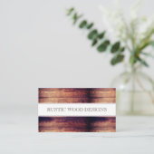 Houtkorrel Rustic Grey Blue Monogram Visitekaartje (Staand voorkant)