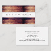 Houtkorrel Rustic Grey Blue Monogram Visitekaartje (Voorkant / Achterkant)