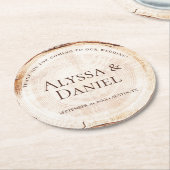 Houtkorrel Rustic Wedding Bedankt voor je eigen pl Ronde Kartonnen Onderzetter (Gebogen)