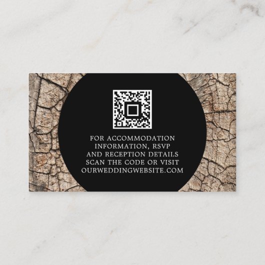 Houtkorrel Rustic Wedding Details QR Code Informatiekaartje (Achterkant)
