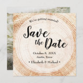 Houtkorrel Rustic Wedding Save the date foto Kaart (Voorkant / Achterkant)